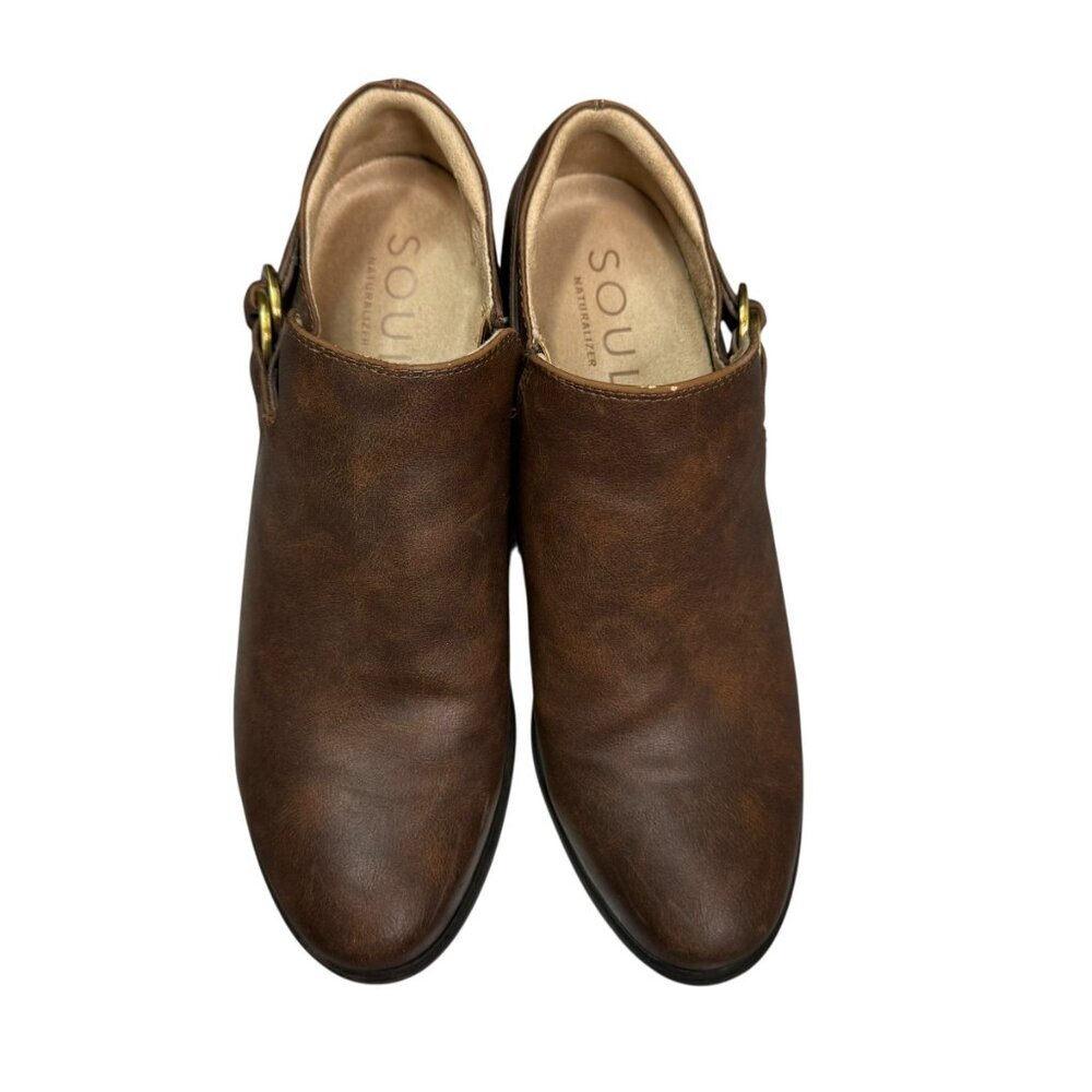 Soul Naturalizer Brown Block Heel Ankle Booties Size 9 – Comfort Zip Booties